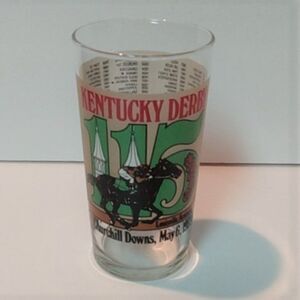 115th Official Kentucky Derby Glass 1989